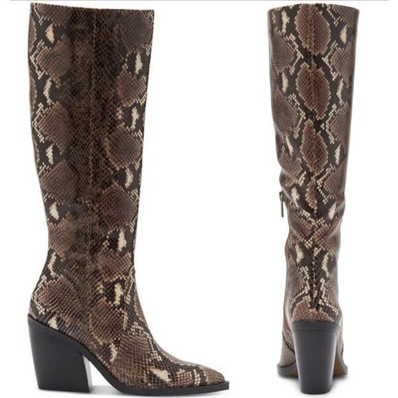 Vince Camuto Gravana Snakeskin Knee High Boots - 5 1/2 M - Picture 1 of 12